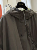 Design-sensory Zippers Trench Coat Both Sides Thin Hooded Jacket Korean 2025 Summer Spliced Jacket High-end Sunscreen Clothes
