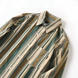 Japanese Cotton Corduroy Trendy Striped Loose Long-sleeved Shirt Shirt Men's Autumn Hong Kong Style Thin Button Cardigan Jacket