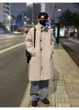 New 2025 Autumn Winter Men Imitation Wool Overcoat Stand Collar Mid Long Single Breasted Windproof Warm Coat Fashion Outerwear