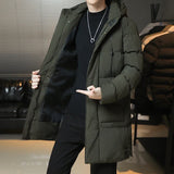 Winter Hooded Jackets New Male Down Coats Thicker Warm Parkas Slim Fit Jackets Casual Long Cotton Jackets Outwear Winter Coats