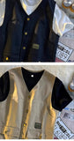 Summer Workwear Vest Men Hong Kong Style High Street Outfit Casual Hip-hop Waistcoat Versatile Loose Sleeveless Jacket