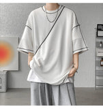 Summer Short Sleeve T-shirt Men Fashion Oversized Black T Shirt Men Streetwear Hip Hop Loose O-Neck White Tshirt Mens Top S-2XL