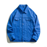 Autumn Men's Oversize White Denim Jacket Fashion Streetwear Cotton Casual Loose High Quality Jean Coats Blue Green Black