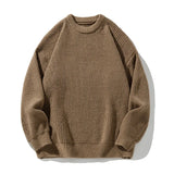 Round Collar Pullover Sweater Solid Colour Basic Men Women Autumn Winter Parsimonious Simple Couple Knit Sweater Warm Soft