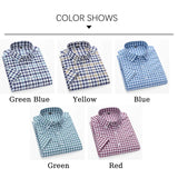 Brand Summer Plaid Short Sleeves Checked Shirts for Man 100% Cotton Business Office Oxford Shirts Men Big Size