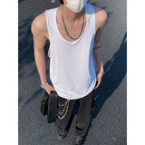 Men Cotton Vest Sweat Absorbing Gym Workout Sportswear Solid Mens Athletic Sleeveless Shirt Activewear Top Casual Training