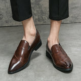 New Men's Formal Elegant Dress Shoes Simple One Step Step Step Men's Leisure Fashion Original Pointed Moccasin Shoes