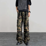 Cyber Y2K Streetwear Camouflage Baggy Tracksuit Cargo Pants Men Clothes Multi Pockets Male Casual Long Trousers Moda Hombre