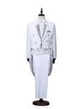 Men's Tailcoat Classic Modern White and Black Basic Style Mens Suit with Tailcoat Singer Magician Stage Jacket Outfits