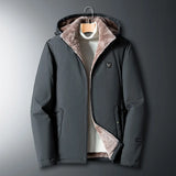 Hooded New Fleece Parkas Cotton Jacket Men's Cashmere Autumn Winter Windproof Warm Cardigan Thick Jacket Men's Hooded Jacket