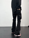 Flare Jeans Men American Slim Chic High Street Washed Hip Hop Denim Trousers All-match Harajuku Simple College Autumn Mopping