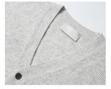 Fashionable V-Neck Knitwear Men's Loose Fit Solid Color Autumn New Style Casual Versatile Open Cardigan Sweater Jacket