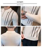 Men's Jersey Luxury Polo Neck Zipper Knit Sweater Casual Fashion Solid Color Long Sleeve Pullover Premium Quality Knitwear M-3XL