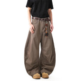 Unisex Brown Loose Fit Wide Leg Casual Pants Sportswear Lounge Joggers Street Fashion Athleisure Trendy Stylish Design Comfort