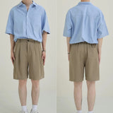 Summer Suit Shorts Men Fashion Society Mens Black Dress Shorts Korean Business Casual Shorts Mens Office Formal Shorts M-2XL