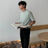 Summer Short-sleeved T-shirt Men Fashion Casual Black White Cotton  T shirt Men Korean Loose Round Neck T Shirt Mens Top M-2XL