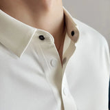 Men Polo Shirt Summer New Ice Silk Lightweight traceless Solid Casual Elastic Slim Fit Short Sleeved T-shirt Men Clothing