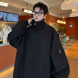 Spring New jacket man baggy Bomber jacket Windbreaker Men's Zipper Casual Jacket Solid loose coat Fashion trend Stand collar