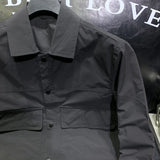 Men Jackets Pure Color Cropped Japanese Style Pockets Simple All-match Workout Advanced Lapel Harajuku Single Breasted Vitality