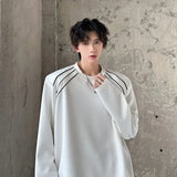 Round Collar Men's Fashion Top Pullover Long Sleeve Tees High Street Casual Male T-shirt Autumn Winter