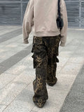 Ropa Y2K Streetwear Leopard Baggy Jeans Cargo Pants For Men Designer Clothes Hip Hop Wide Leg Long Trousers Pantaloni Uomo