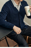 Men's Solid Color Sweaters Autumn and Winter Knitted Sweater Cardigan Men's Casual Jacket Trend Sweaters High Quality Mens Coat