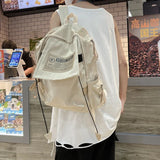 Hole Tanks Men Baggy Simple Harajuku Chic Teens Fashion High Street Clothes All-match Korean Style Casual Tops O-neck Breathable