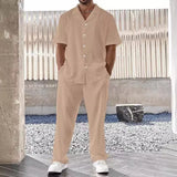 New Model Men's Business Casual Two-Piece Casual Daily Set Basic Shirt and Straight Pants Men's Fashion Sportswear Set