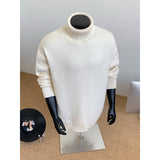 2025 New Autumn Men Turtle Neck Sweater Unisex Casual Loose Fit Trendy Knitted Top Pullovers Outwear Clothing Oversized M-3XL