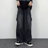 New Men Wide leg Jeans Fashion Unisex Casual Large Pocket Pants High Street Hip Hop Four Seasons Comfortable Long Trousers