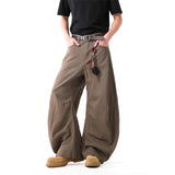 Unisex Brown Loose Fit Wide Leg Casual Pants Sportswear Lounge Joggers Street Fashion Athleisure Trendy Stylish Design Comfort