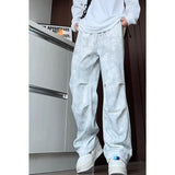 Unisex Straight Leg Loose Fit Casual Trousers Men Women Athleisure Pants Oversized Breathable Outdoor Daily Wear Elastic Waist