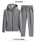 Male 2 Pieces Sweatshirt + Sweatpants Suit 8XL Plus Size New Spring Autumn Clothing Hooded Men Sportswear Sets Casual Pants