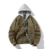 Men Bomber Jacket Women Solid Autumn Winter Pilot Jacket Fashion Vintage Hooded Baseball Coat Casual Windbreak Red Pink Burgundy