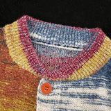 Autumn Cardigan Men Colorful American Style Retro Nostalgic Tender Couple All-match Comfortable Blocking Minority Temperament
