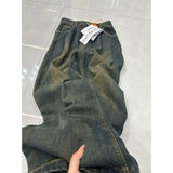 American street style men and women trendy loose washed straight leg jeans autumn street retro wide leg simple casual pants y2k