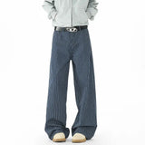 Blue Striped Jeans Men Fashion Casual Baggy Straight Jeans Men Streetwear Korean Loose Wide Leg Jeans Mens Denim Trousers S-3XL