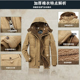 Men Outdoor Jacket Men New Hat Windbreakers Parka Waterproof Fleece Hooded Men's Coats Men's Leisure Velvet Thick Warm Coat