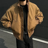 Autumn Winter Cotton Padded Jacket Men Stand Collar Warm Comfortable Thick Bomber Jacket Mens Casual Zip Up Short Jacket