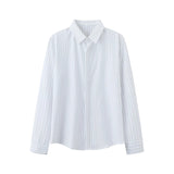 New Naples Business Men Shirts Light Luxury Textured Lapel Striped Long Sleeve Cardigan Leisure Premium Commuter Blouse S-4XL