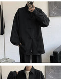 New Chinese Style Fold-button Shirt Men's Long-sleeved Hanfu Tang Suit Jacket Chinese Style Jacket Men's Fashion Tops Urban