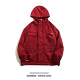 Japanese Cityboy Work Jacket Men's Spring Autumn Multi-pocket Mountaineering Suit High-end Casual Hooded Jacket Chic