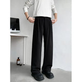 Brown Black Suit Pants Men Fashion Society Mens Dress Pants Korean Loose Straight Casual Pants Mens Office Formal Trousers M-2XL