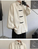 New Chinese Style Fold-button Shirt Men's Long-sleeved Hanfu Tang Suit Jacket Chinese Style Jacket Men's Fashion Tops Urban