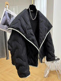 Design-sensing Niche Parkas Unisex Lapel Cotton Coat Women Korean Autumn Winter Light Short Trendy High-end Jacket Aesthetic