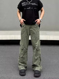 Cyber Y2K Streetwear Multi Pockets Army Green Baggy Jeans Cargo Pants For Men 90S Vintage Clothes Hip Hop Long Trousers