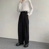 Black Suit Pants Men Oversized Fashion Social Mens Dress Pants Korean Loose Straight Wide Leg Pants Mens Office Formal Trousers