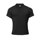 New Summer Fashion Mens Polo Shirt Stretch Cotton Gym Clothing Sports Polos Male Spring Casual Short Sleeve Breathable T Shirt
