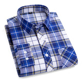 New Men's Plaid Shirts Long Sleeve Cotton Checked Shirt Formal Fashion Thin Soft Classic Basic Casual Male Clothing 6XL 5XL