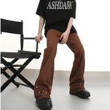 Y2K Streetwear Vintage Brown Baggy Flared Jeans Pants Men Clothing New Fashion Straight Women Long Trousers Pantalon Homme